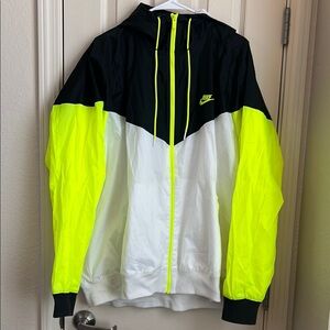 Nike Black and Neon Yellow Windbreaker